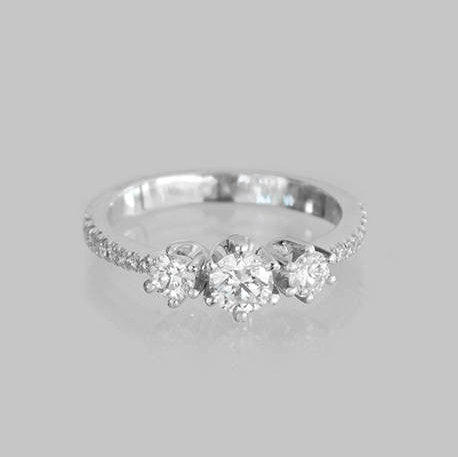 Debby Three-Stone Diamond Engagement Ring