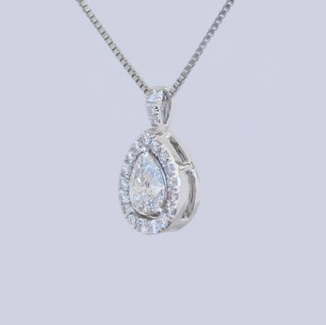 Diana White Gold Tear Drop Shaped Diamond Pendant