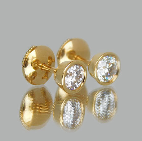 Gloria Round Diamond Stud Earrings