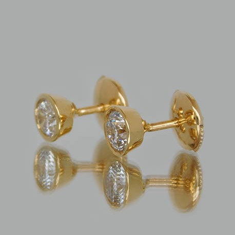 Gloria Round Diamond Stud Earrings
