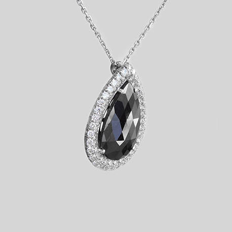 Michelle Pear Shaped Two Tone Diamond Pendant