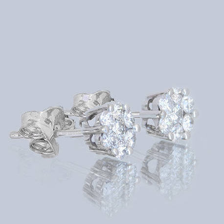Naomi Flower Diamond Stud Earrings