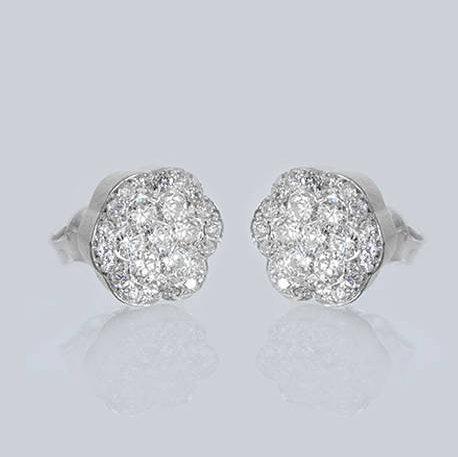 Rachel Flower Diamond Stud Earrings