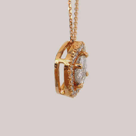 Julia Gold Diamond Pendant and Earring Set